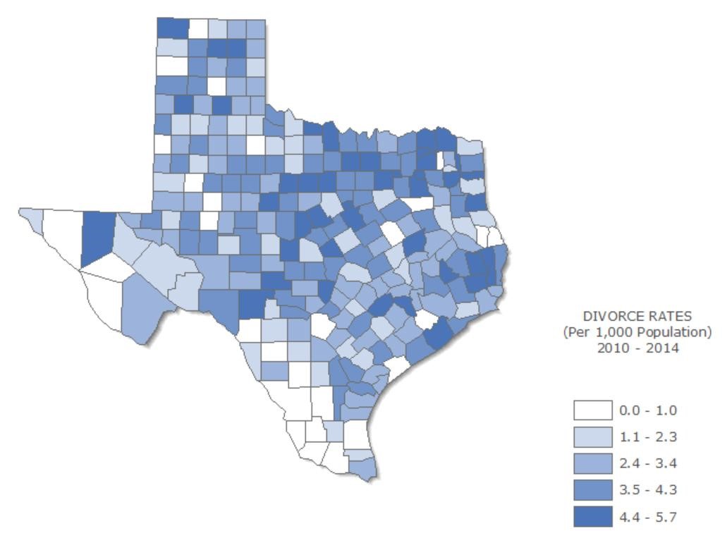 Divorces By County Texas